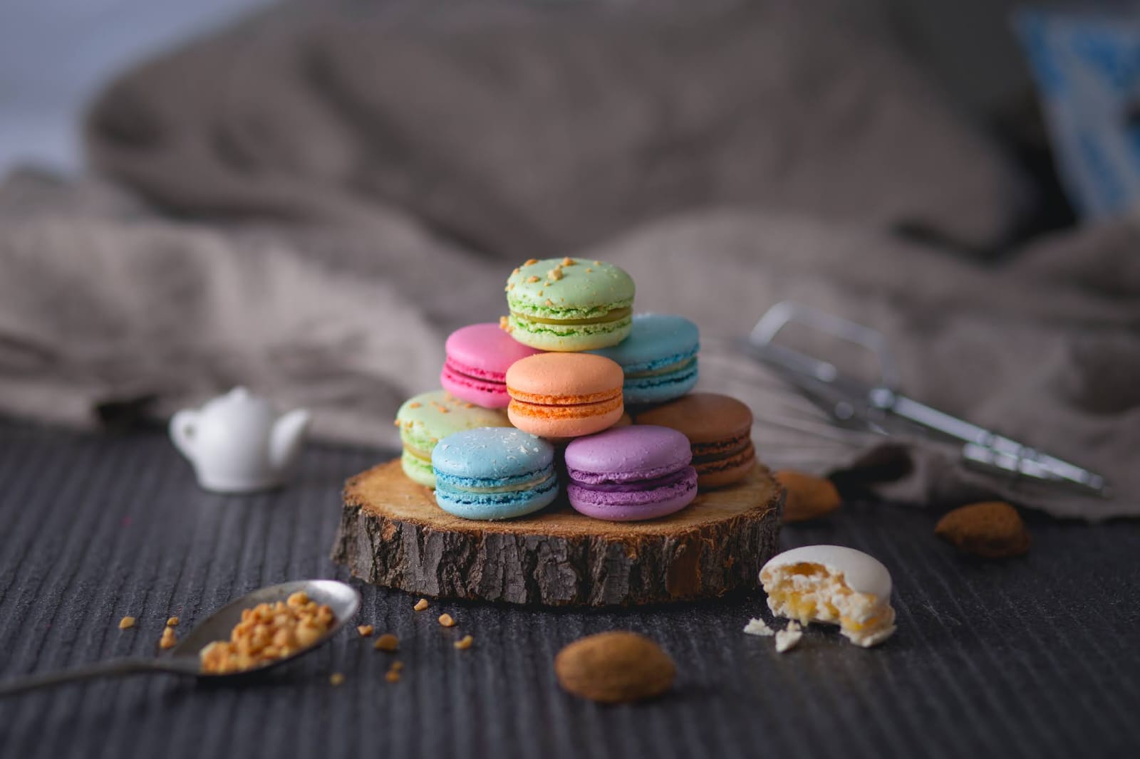Macaron con crema al burro e vaniglia